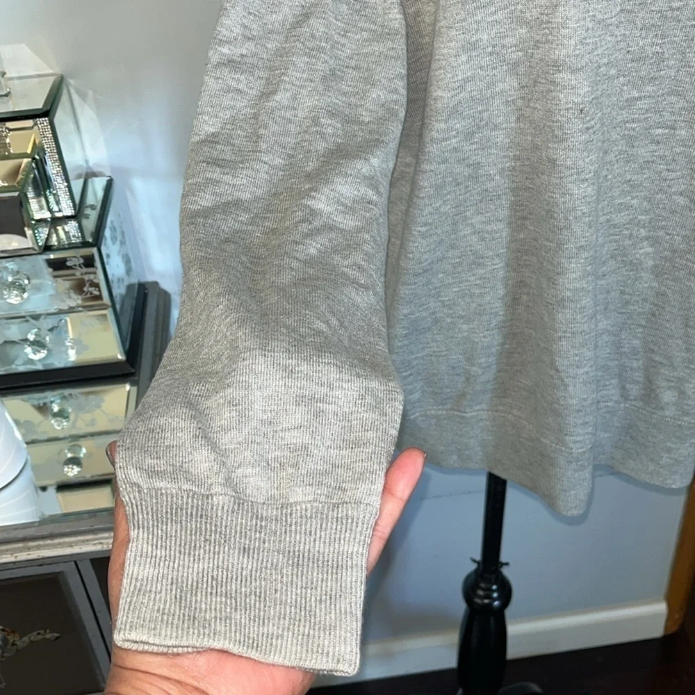 J Crew Mercantile Gray Zip Up Sweater High Collar Large.  Merino Wool Blend.